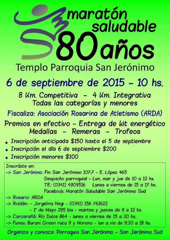 Domingo 6/09: Maratn 80 aos Templo Parroquia San Jernimo