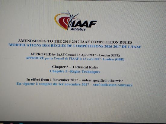 MODIFICACIONES A LAS REGLAS IAAF